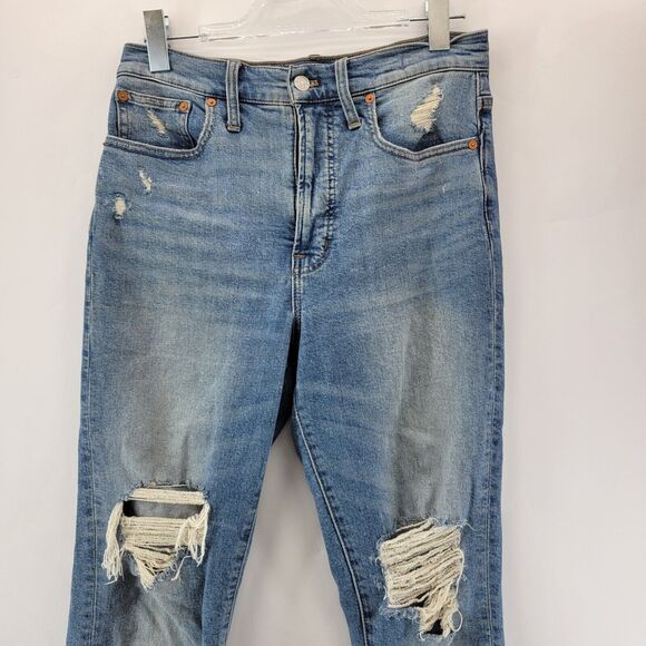 Madewell Jeans Womens 27 Perfect Vintage High Rise Crop Distressed Straight Leg - Picture 2 of 12